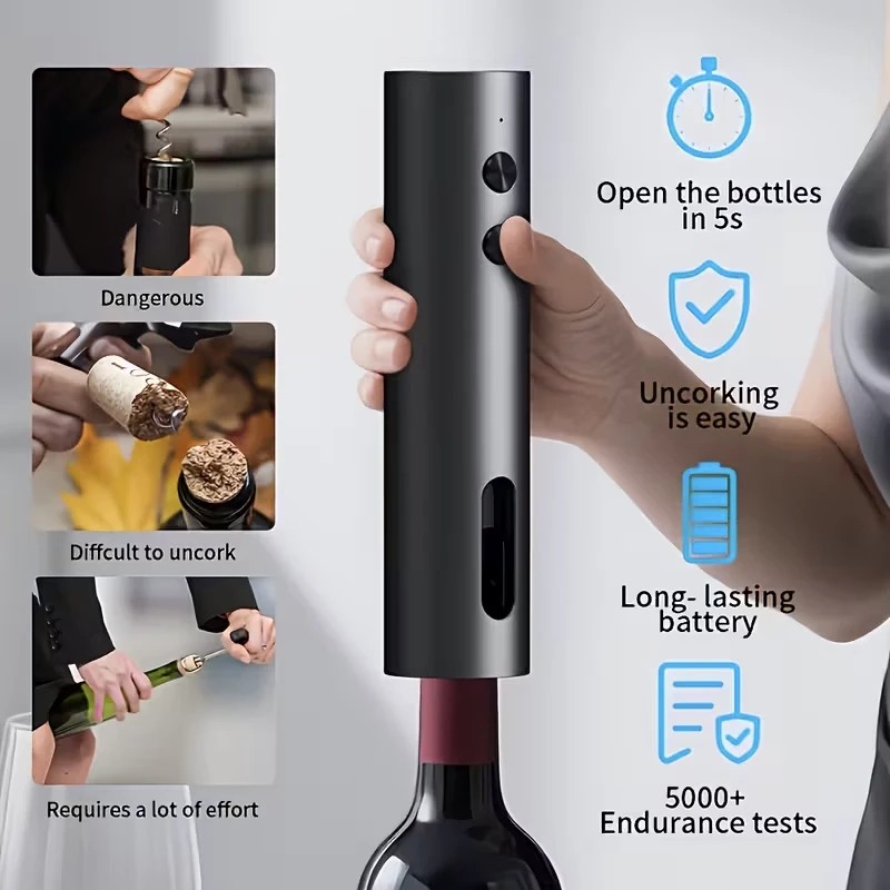 ⭐ 5.0 (2 300 vendus )Tire-Bouchon Ouvre-Bouteille Électrique pour Vin Rouge