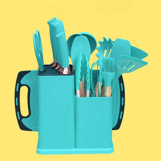 ⭐ 5.0 (2 630 vendus )Ensemble Complet de Cuisine 19 Pièces avec Ustensiles en Silicone