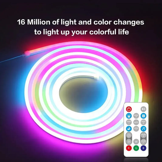 ⭐ 5.0 (6 337 vendus )  Ruban néon LED flexible 5m/SMD RGB RGBIC numérique étanche